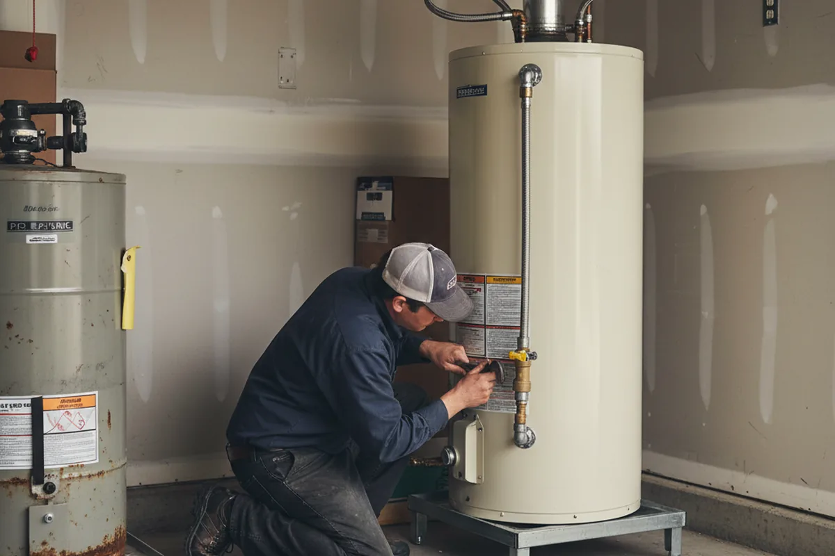 Water heater and shutoff valve replacement in Epworth